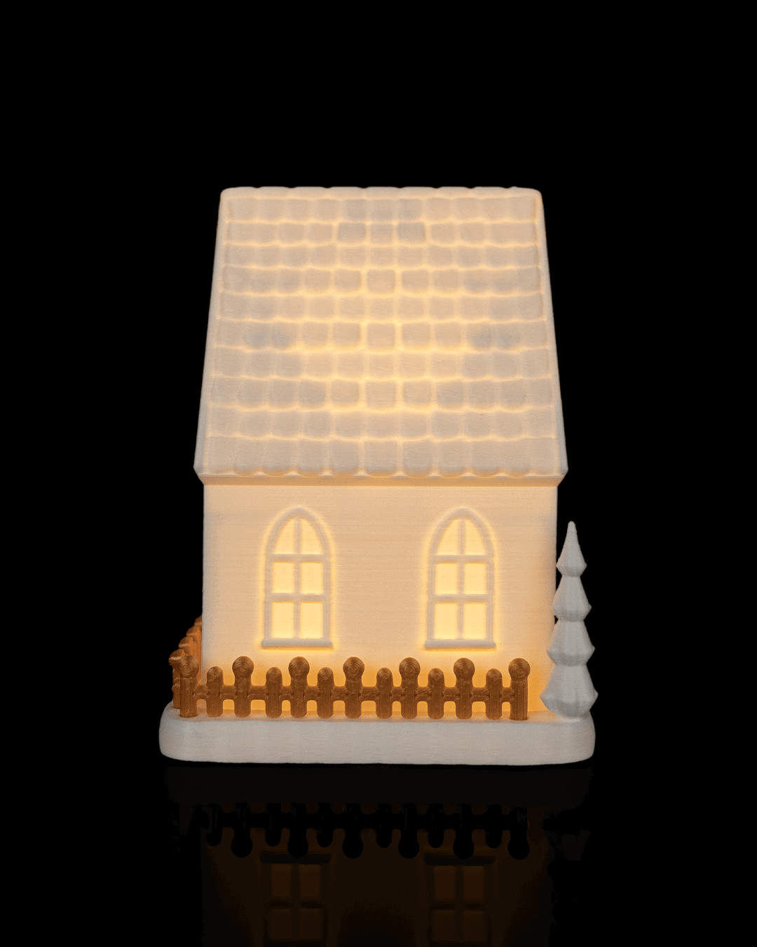 Villa navideña iluminada impresa en 3D