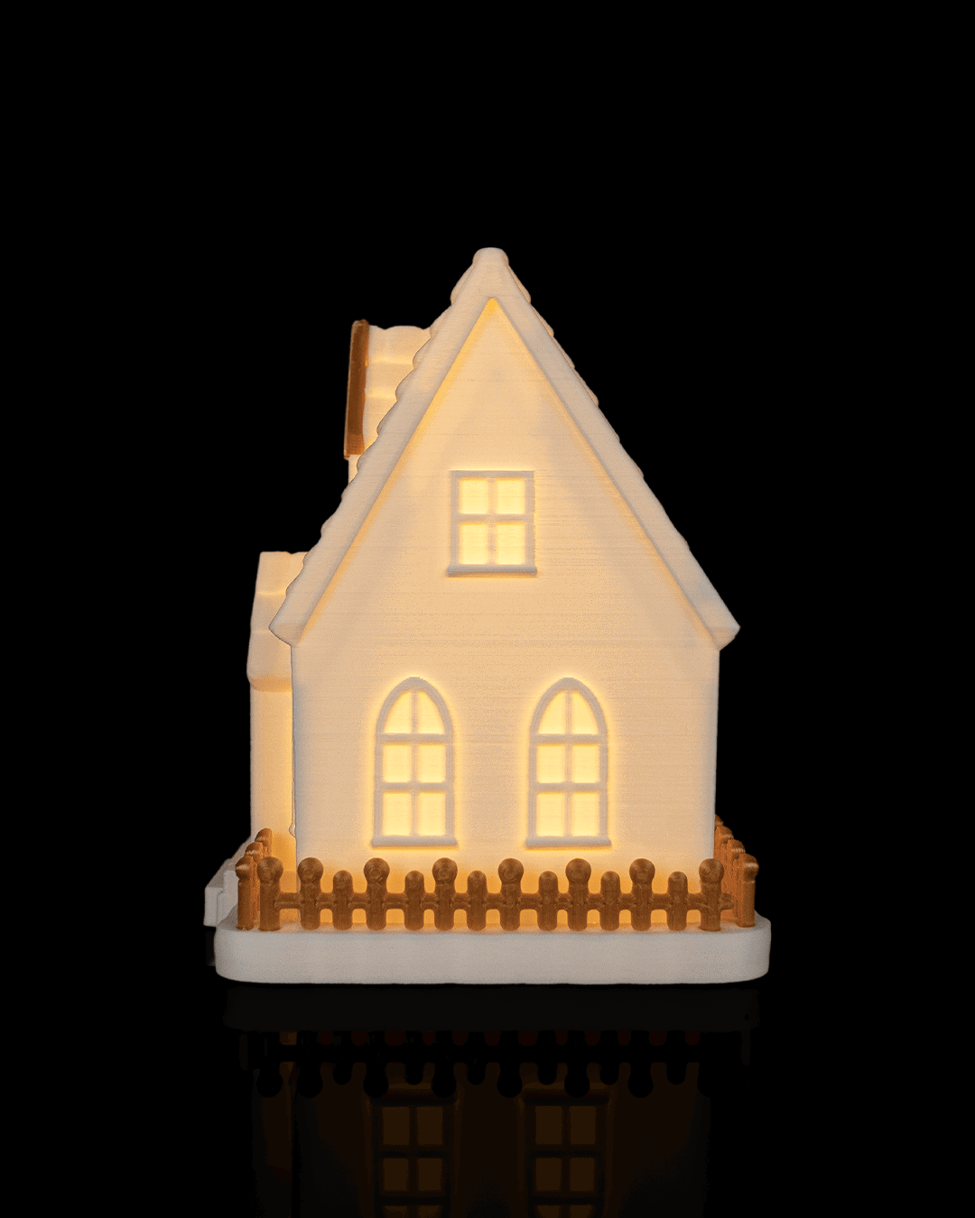 Villa navideña iluminada impresa en 3D