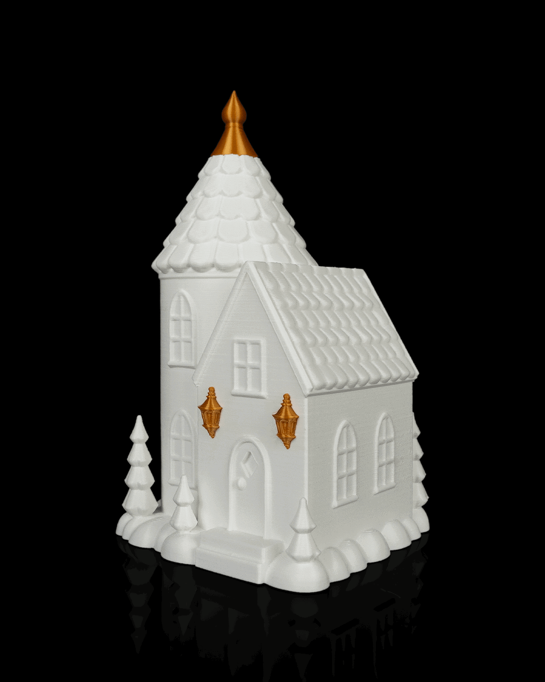 Villa navideña iluminada impresa en 3D