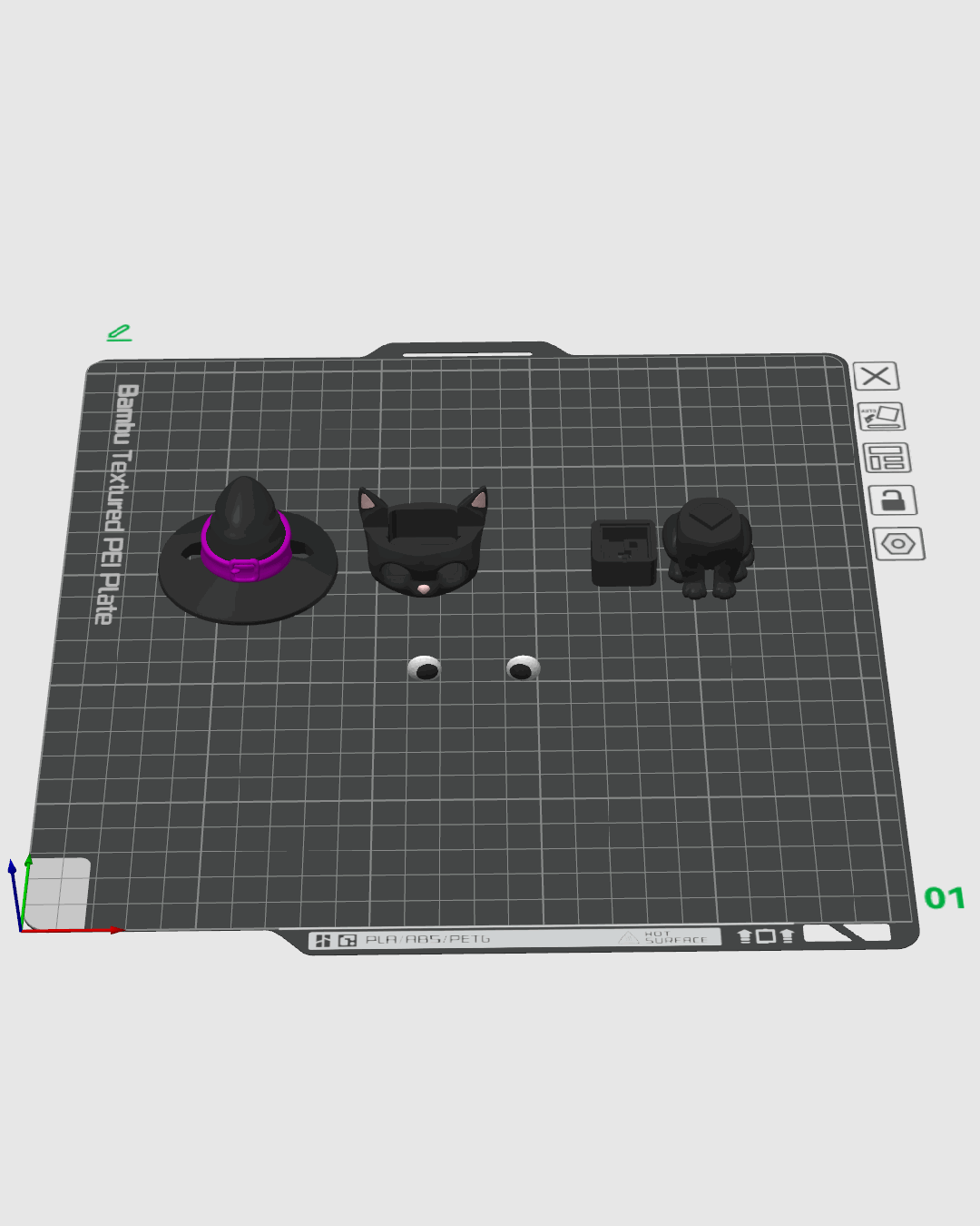 Clicker Gato Brujo impreso en 3D para Halloween