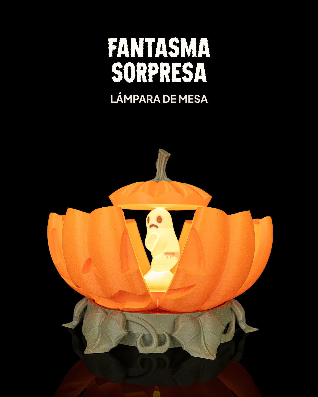 Lámpara Fantasma Sorpresa impresa en 3D para Halloween
